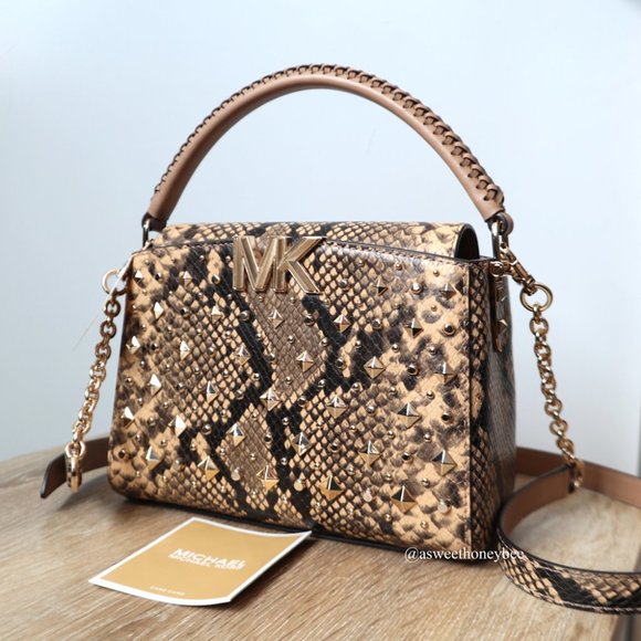 *NEW* MICHAEL KORS KARLIE SATCHEL - SNAKE EMBOSSED - Picture 3 of 10
